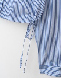 Striped Button Up Shirt Blouse