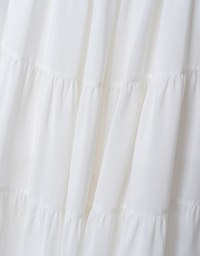 Textured Drawstring Tiered Long Skirt