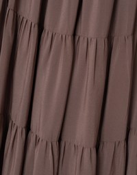 Textured Drawstring Tiered Long Skirt