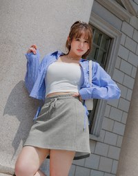 H Line Straight Cut Mini Skirt