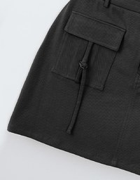 Heavyweight Jeans Denim A Line Cargo Mini Skirt