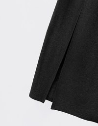 Solid Color Fleece Lined Side Slit Accent Maxi Skirt