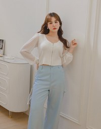 Classic Distressed High Waisted Wide Pants Culottes