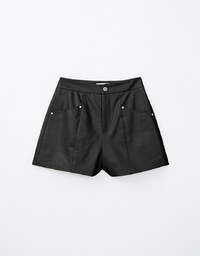 Minimalist Edgy Faux Leather Shorts