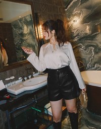 Minimalist Edgy Faux Leather Shorts