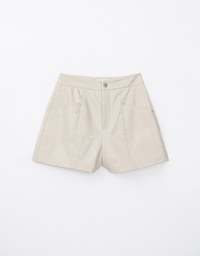 Minimalist Edgy Faux Leather Shorts