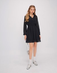 Sheer Chiffon Shirt Mini Dress