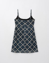 Spaghetti Strap Checkered Cami Mini Dress