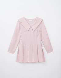 Sailor Collar Pleated Mini Dress