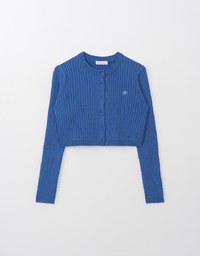 Brand Logo Cable Knit Cardigan Top