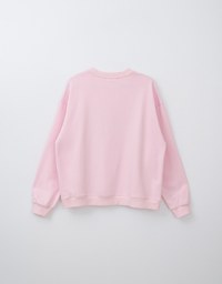 Lace Bow Embroidered Cotton Sweatshirt