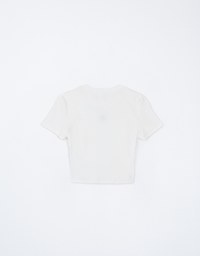 Air Space Logo Embroidered Ribbed Cropped Top