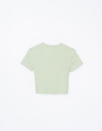 Brand Logo Ribbed Cropped Top