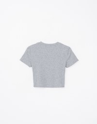 Brand Logo Ribbed Cropped Top