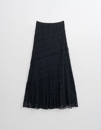 Elegant Sheer Asymmetrical Lace Maxi Skirt