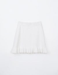 Mohair Lace Trimmed Mini Skirt