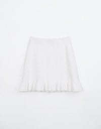 Mohair Lace Trimmed Mini Skirt