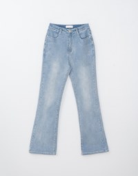 【Den!m LITE】Flare Jeans Denim Trousers with Bowknot Embroidered