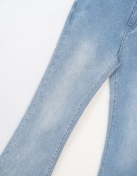 【Den!m LITE】Flare Jeans Denim Trousers with Bowknot Embroidered