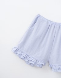 Playful Ruffle Trim Elastic Shorts