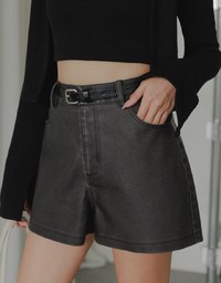 Vintage Distressed Leather Shorts