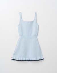 Knitted Tennis Style Mini Dress with Letter Quotes On