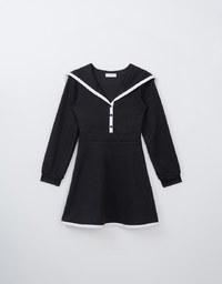 Preppy Mini Dress with Sailor Collar