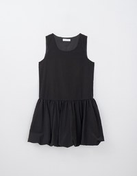 Preppy Mini Dress With Puffed Hem