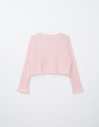 Ruffle Trim Rib Knit Top