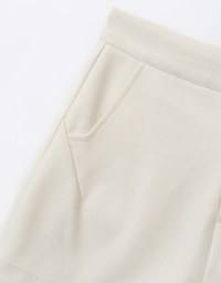 Minimalist Solid Wool Shorts With Pockets