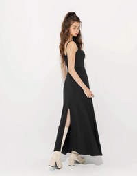 【Heat Tech】 Heating Function Bra Padded Maxi Dress