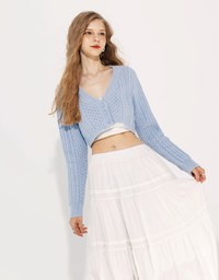 Cable Knit Cropped Cardigan