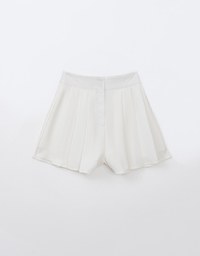 Textured Chiffon Pleated Shorts