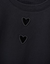 Hollow Heart Shape Crew Neck Long Sleeve Sweatshirt