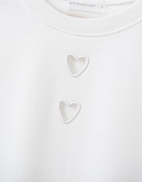 Hollow Heart Shape Crew Neck Long Sleeve Sweatshirt