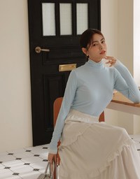 Faux 2 Piece Turtleneck Top