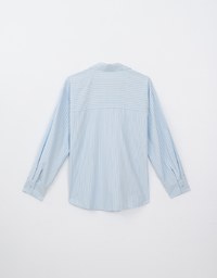 Loose Striped Blouse With Bow Embroidery