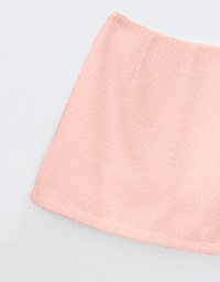 Textured Glitter Woolen Mini Skirt