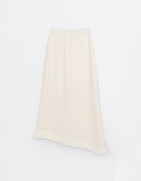 Casual Woven Long Skirt With Fringe Hem Design