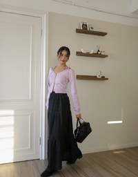 French Ruffle Tiered Maxi Skirt