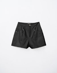 Minimalist Edgy Faux Leather Shorts