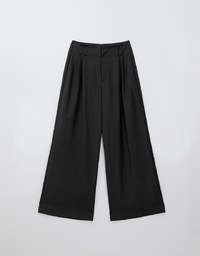 Hidden Placket Pleated Suit High Waist Wide Pants Culottes