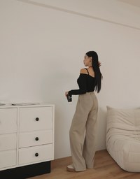 Hidden Placket Lightweight Drawstring High Waisted Wide Pants Culottes