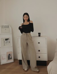 Hidden Placket Lightweight Drawstring High Waisted Wide Pants Culottes