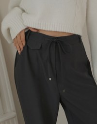 Hidden Placket Lightweight Drawstring High Waisted Wide Pants Culottes