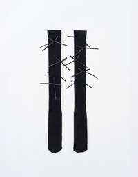 Korean Bow Ribbed Knee High Socks