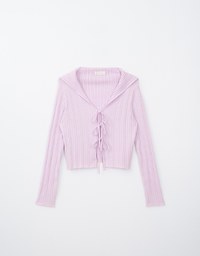 Sailor Collar Tie Knit Top