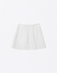 Short Pleated Mini Skirt With Gold Buckle Detail