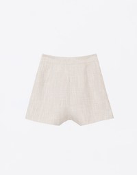 High Waist Chic Tweed Textured Shorts