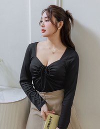 2 Way Sweetheart Neckline Front Ruched Top